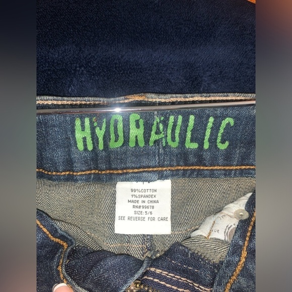 Vintage Hydraulic Distressed Denim Micro Mini Skirt Skirt Size 5/6 - Picture 7 of 9